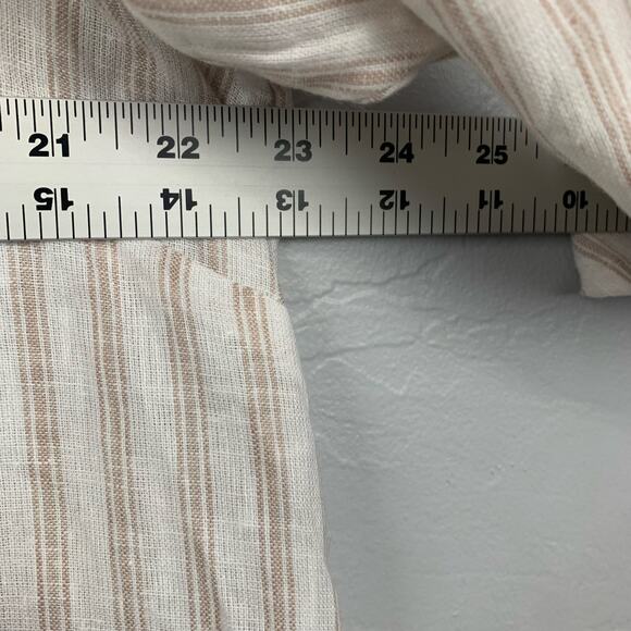 Swimsuits For All Cover Up Linen Blend White Tan Stripe Sandra Plus Size 14/16 - Picture 8 of 11